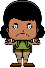 Cartoon Angry Hiker Girl