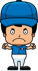 Cartoon Angry Baseball Player Boy