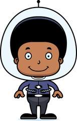 Cartoon Smiling Spaceman Boy