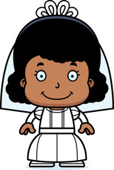 Cartoon Smiling Bride Girl
