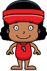 Cartoon Smiling Lifeguard Girl