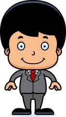 Cartoon Smiling Businessperson Boy