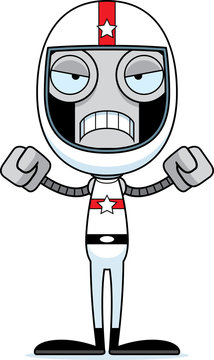 recommend clip art: Cartoon Angry Race Car Driver Robot