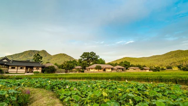 Taking Oeam Folk Village in Korean traditional village as Time lapse.