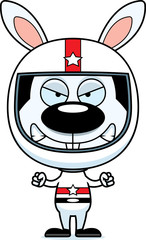 Cartoon Angry Race Car Driver Bunny