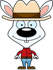 Cartoon Smiling Cowboy Bunny