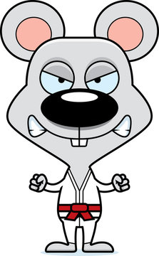 Cartoon Angry Karate Mouse
