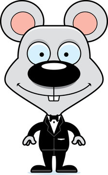 Cartoon Smiling Groom Mouse