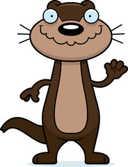 Cartoon Otter Waving