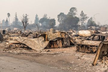 Wildfire burning across several counties in Northern California. Massive Destruction. Sonoma...