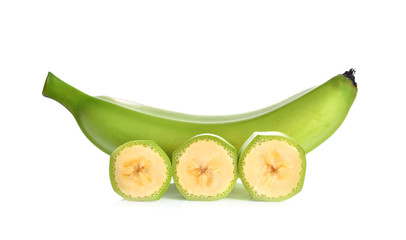 Banana on a white background