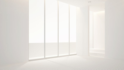 empty room in apartment or hotel for artwork - clean design - Interior design - 3D Rendering