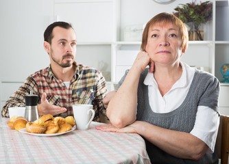 Elderly mother resents her son