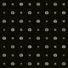 Gray halloween pattern with pumpkins and bones. Seamless vector spooky background