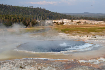 Biscuit basin Geyser in Yellow Stone
