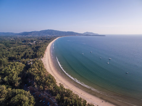 Layan And Bang Tao Beaches In Phuket, Thailand, Aerial Drone Shot