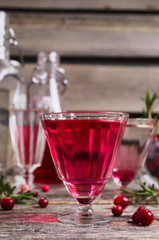 Transparent red drink