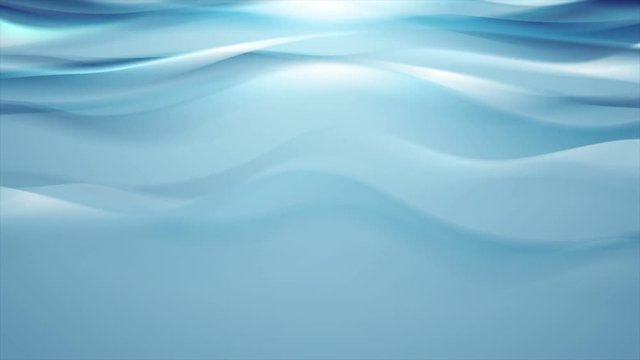 Blue flowing waves abstract motion background. Seamless loop. Video animation Ultra HD 4K 3840x2160