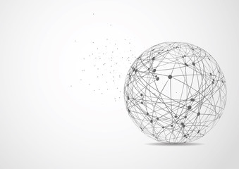 Global network connection. World map point and line composition concept of global business. Vector Illustration