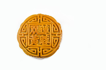 Mid autumn festival mooncake isolated on white background.