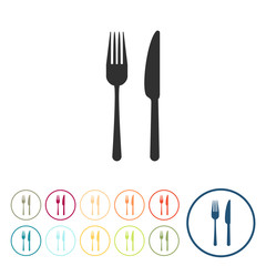 Runde Schaltflächen - Gabel und Messer - Restaurant