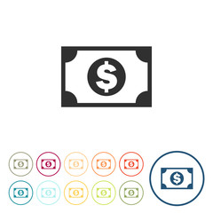 Runde Schaltflächen - Geldschein Euro