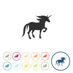 Runde Schaltflächen - Einhorn - Fabelwesen