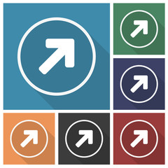 Button - Set - Schatten - Pfeil rechts oben - Auskunft