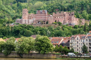 Heidelberg castle and Neckar river, Germany.