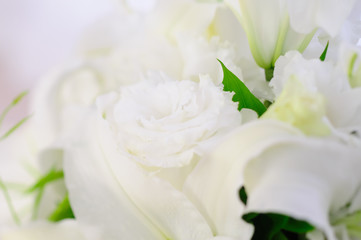 白いゆりとバラ