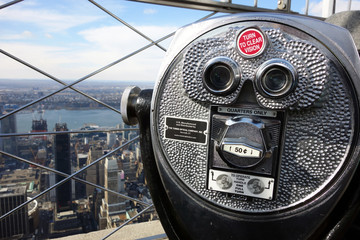 binoculars Skyline New York City Manhattan USA US Sky