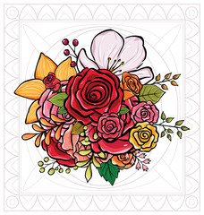 flower bouquet vector illustration