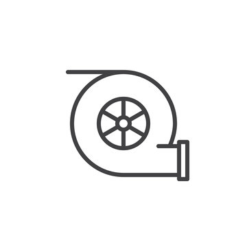 recommend clip art: Car turbine line icon, outline vector sign, linear style pictogram isolated on white. Symbol, logo illustration. Editable stroke