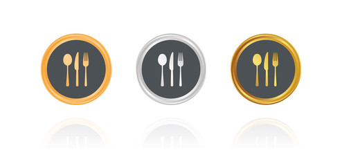Besteck - Bronze, Silber, Gold Buttons