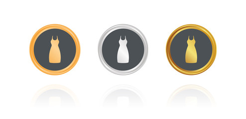 Abendkleid - Bronze, Silber, Gold Buttons