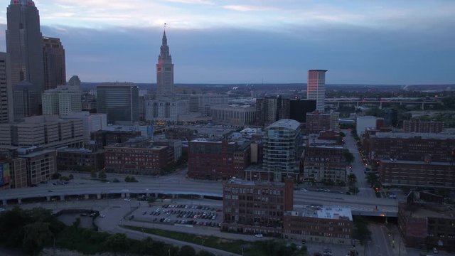Aerial Ohio Cleveland July 2017 Sunrise 4K Inspire 2