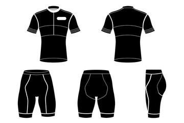 Cyclist clothes, Sport Clothes model black and white coloring