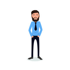 funny and cool cartoon guy in casual clothes, gesturing. Vector illustration, Hipster Style