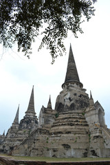 Fototapeta premium The view around Ayutthaya Historical park, Thailand. It's a UNESCO world heritage, filled by temples and Buddha statues
