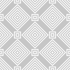 Gray and white geometric monochrome seamless pattern