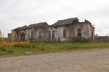 Ruins of the Church of the Nativity of the Blessed Virgin on Spassky (Kokshengsky) Pogost, Tarnogsky district, Vologda region, Russia