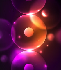 Blurred glowing circles, digital abstract background