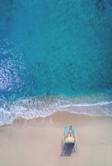 Aerial view of a Woman at the beach