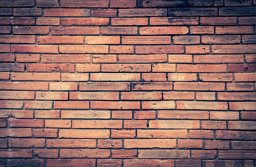 Vintage tone old brick wall background