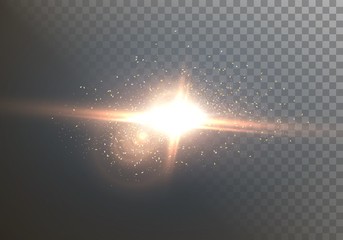 Illustration of Vector Lens Flare. Realistic Vector Flare Glow Effect