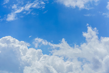 Beautiful white clouds and blue sky background