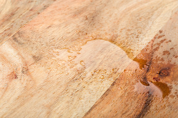 Drop of water on wooden table