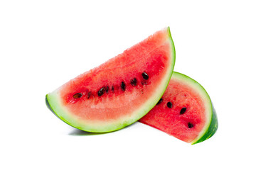 Slice of watermelon on white background