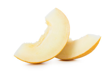 sliced melon isolated on white background