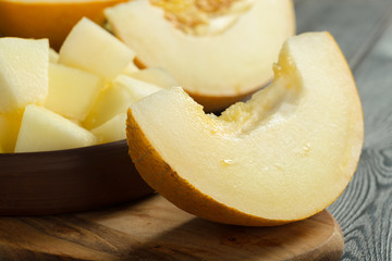 melon on table